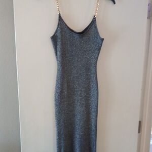 Almost Famous Gray Spaghetti Strap Bodycon Midi Dress